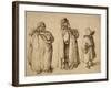 Three Gypsies, C.1605 (Pen and Ink on Paper)-Jacques II de Gheyn-Framed Giclee Print