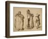 Three Gypsies, C.1605 (Pen and Ink on Paper)-Jacques II de Gheyn-Framed Giclee Print