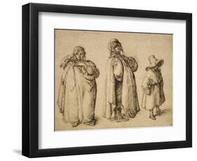 Three Gypsies, C.1605 (Pen and Ink on Paper)-Jacques II de Gheyn-Framed Giclee Print