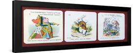 Three Happy Family Cards Depicting Characters from Alice in Wonderland by Lewis Carroll (1832-98)-John Tenniel-Framed Giclee Print