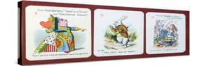 Three Happy Family Cards Depicting Characters from Alice in Wonderland by Lewis Carroll (1832-98)-John Tenniel-Stretched Canvas