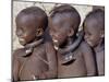 Three Happy Himba Children Enjoy Watching a Dance, Namibia-Nigel Pavitt-Mounted Premium Photographic Print