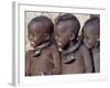 Three Happy Himba Children Enjoy Watching a Dance, Namibia-Nigel Pavitt-Framed Photographic Print