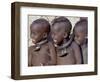 Three Happy Himba Children Enjoy Watching a Dance, Namibia-Nigel Pavitt-Framed Photographic Print