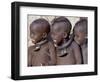 Three Happy Himba Children Enjoy Watching a Dance, Namibia-Nigel Pavitt-Framed Photographic Print