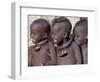 Three Happy Himba Children Enjoy Watching a Dance, Namibia-Nigel Pavitt-Framed Photographic Print