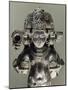 Three-Headed Brahma, Blue Shale Statue from Gwalior, Mahya Pradesh, India-null-Mounted Giclee Print