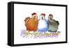 Three Hens-Jennifer Zsolt-Framed Stretched Canvas