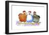 Three Hens-Jennifer Zsolt-Framed Giclee Print