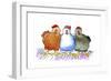 Three Hens-Jennifer Zsolt-Framed Giclee Print