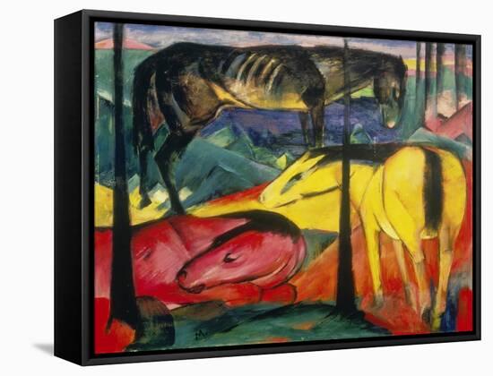 Three Horses, 1913-Franz Marc-Framed Stretched Canvas