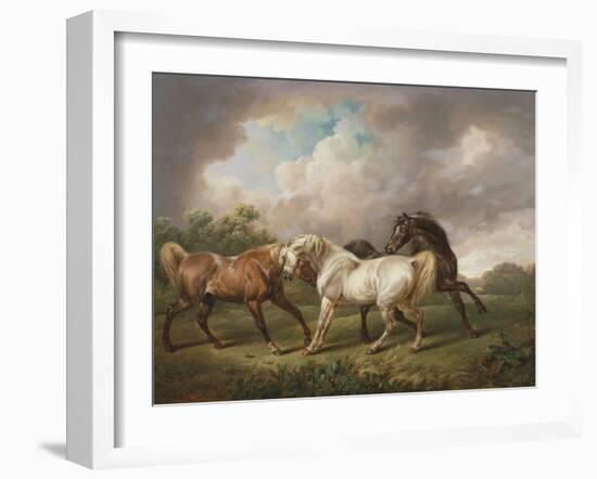 Three Horses in a Stormy Landscape-Charles Towne-Framed Giclee Print