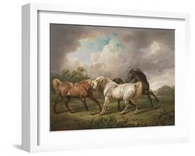 Three Horses in a Stormy Landscape-Charles Towne-Framed Giclee Print