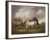 Three Horses in a Stormy Landscape-Charles Towne-Framed Giclee Print