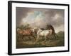 Three Horses in a Stormy Landscape-Charles Towne-Framed Giclee Print