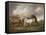 Three Horses in a Stormy Landscape-Charles Towne-Framed Stretched Canvas