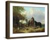 Three Horses with Pigs-John Frederick Herring Jnr-Framed Giclee Print