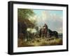 Three Horses with Pigs-John Frederick Herring Jnr-Framed Giclee Print