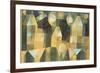 Three Houses and a Bridge; Drei Hauser an Der Brucke-Paul Klee-Framed Giclee Print