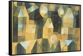 Three Houses and a Bridge; Drei Hauser an Der Brucke-Paul Klee-Framed Stretched Canvas