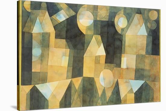 Three Houses and a Bridge; Drei Hauser an Der Brucke-Paul Klee-Stretched Canvas