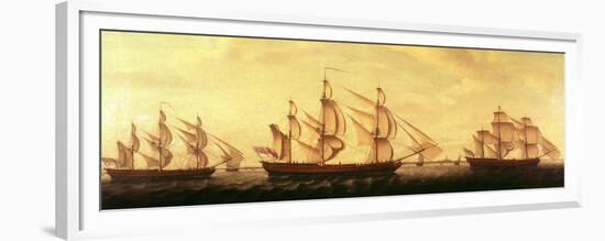 Three Hudson Bay Ships in the Thames-Francis Holman-Framed Premium Giclee Print