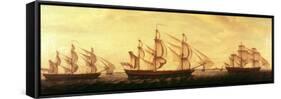 Three Hudson Bay Ships in the Thames-Francis Holman-Framed Stretched Canvas
