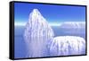 Three Icebergs in Ocean by Daylight-null-Framed Stretched Canvas