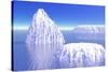 Three Icebergs in Ocean by Daylight-null-Stretched Canvas