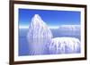 Three Icebergs in Ocean by Daylight-null-Framed Art Print