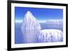 Three Icebergs in Ocean by Daylight-null-Framed Art Print