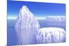 Three Icebergs in Ocean by Daylight-null-Mounted Art Print