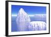 Three Icebergs in Ocean by Daylight-null-Framed Art Print