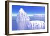 Three Icebergs in Ocean by Daylight-null-Framed Art Print