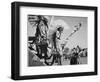 Three Indians In Headdress Watching Tourists "Dance San Ildefonso Pueblo New Mexico 1942." 1942-Ansel Adams-Framed Art Print