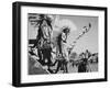 Three Indians In Headdress Watching Tourists "Dance San Ildefonso Pueblo New Mexico 1942." 1942-Ansel Adams-Framed Art Print