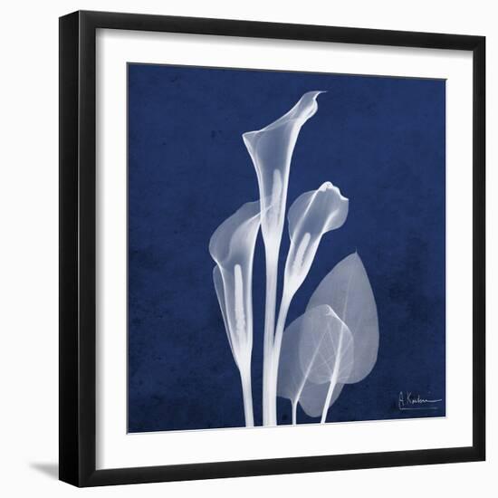 Three Indigo Calla Lilies-Albert Koetsier-Framed Premium Giclee Print