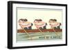 Three Intent Rowers, Won by a Neck-null-Framed Art Print