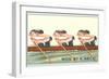 Three Intent Rowers, Won by a Neck-null-Framed Art Print