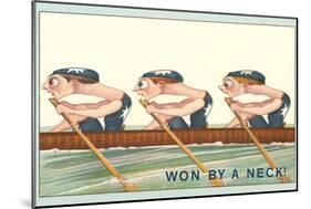 Three Intent Rowers, Won by a Neck-null-Mounted Art Print
