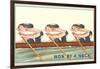 Three Intent Rowers, Won by a Neck-null-Framed Art Print