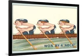 Three Intent Rowers, Won by a Neck-null-Framed Art Print