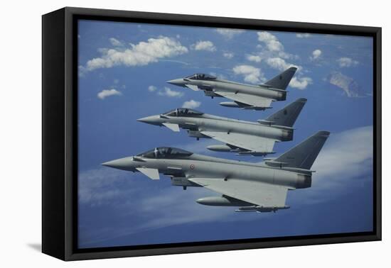 Three Italian Air Force Ef2000 Aircraft in Flight over the Mediterranean-Stocktrek Images-Framed Stretched Canvas