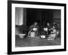 Three Japanese Children Having a Tea Party Photograph - Japan-Lantern Press-Framed Art Print