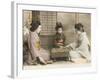 Three Japanese Geisha Girls Playing Go-null-Framed Photographic Print