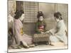 Three Japanese Geisha Girls Playing Go-null-Mounted Photographic Print