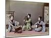 Three Japanese Girls Playing Traditional Japanese Instruments-null-Mounted Giclee Print