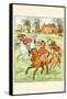 Three Jovial Horsemen Tooting their Hunting Horns-Randolph Caldecott-Framed Stretched Canvas