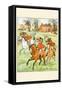 Three Jovial Horsemen Tooting their Hunting Horns-Randolph Caldecott-Framed Stretched Canvas