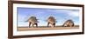 Three Kentrosaurus Dinosaurs Standing in the Desert-null-Framed Art Print